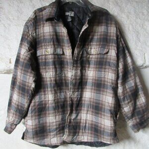 Brown Plaid Button Down Quilted Shacket